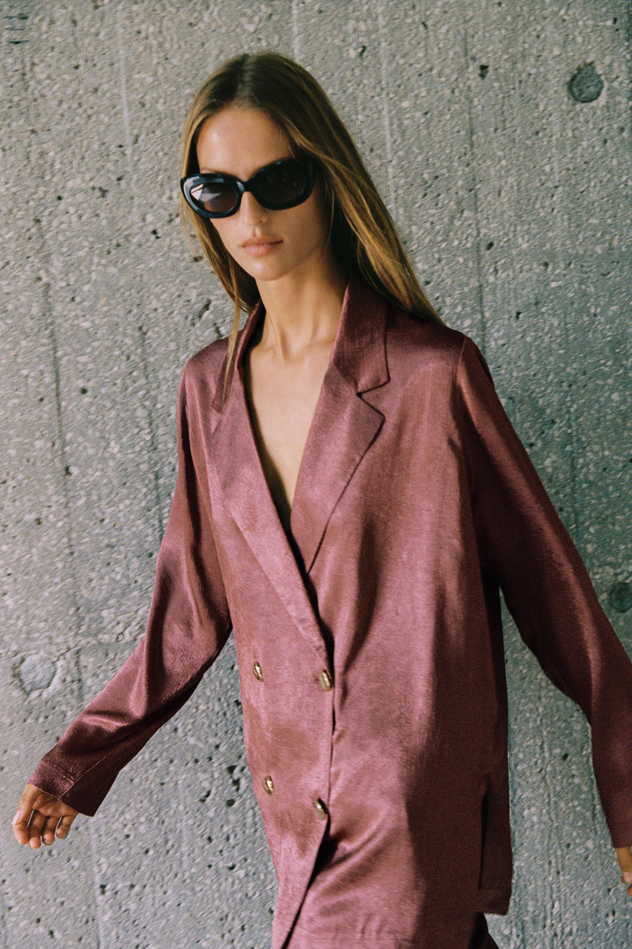 WRINKLED EFFECT FLOWY BLAZER